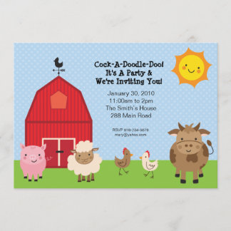 Einladung von Barnyard Birthday Party