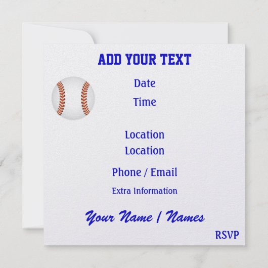 Einladung von Baseball - SRF (Rückseite)