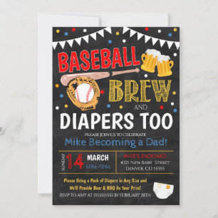 Einladung von Baseball und Beer Baby Dusche