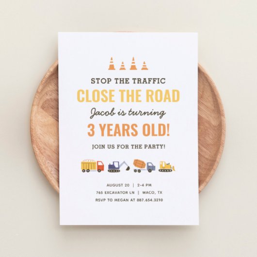 Einladung von Baufahrzeugen zum Geburtstag