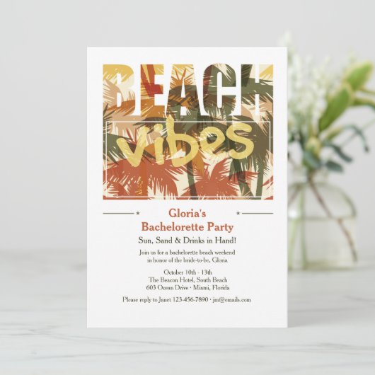 Einladung von Beach Vibes (Stehend Vorderseite)