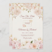 Einladung von Beige & Peach (Vorne/Hinten)