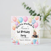 Einladung von benutzerdefinierten Kindergeburtstag (Stehend Vorderseite)