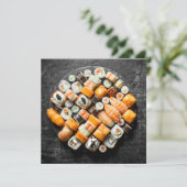 Einladung von benutzerdefinierten Text Sushi Platt (Stehend Vorderseite)