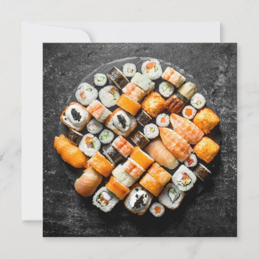 Einladung von benutzerdefinierten Text Sushi Platt (Vorderseite)