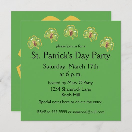 Einladung von Bier und Kleeblatt (Vorne/Hinten)