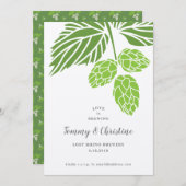 Einladung von Bierhops zur Hochzeit, Dusche (Vorne/Hinten)