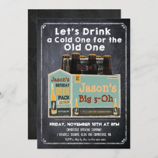 Einladung von Bierkartons (Vorne/Hinten)