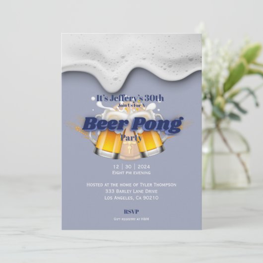 Einladung von Bierpong (Stehend Vorderseite)