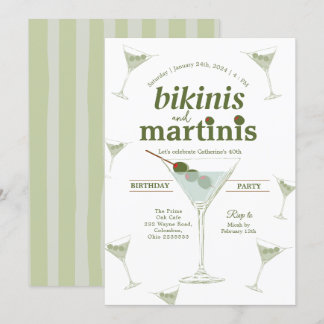 Einladung von Bikinis und Martinis zum 30. Geburts
