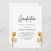 Einladung von Black and Gold Abschluss (Vorne/Hinten)