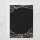Einladung von Black and Gold Agate Marble (Rückseite)