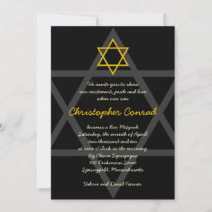 Einladung von Black and Gold Bar Mitzvah