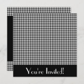 Einladung von Black and White Gingham (Vorne/Hinten)