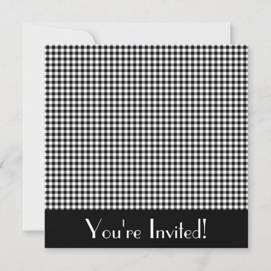 Einladung von Black and White Gingham (Vorderseite)