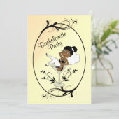 Einladung von Black Bride Junggeselinnen-Abschied (Stehend Vorderseite)