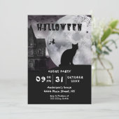 Einladung von Black Cat Halloween (Stehend Vorderseite)
