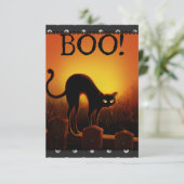 Einladung von Black Cat Halloween-Party (Stehend Vorderseite)