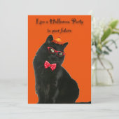 Einladung von Black Cat Halloween-Party (Stehend Vorderseite)