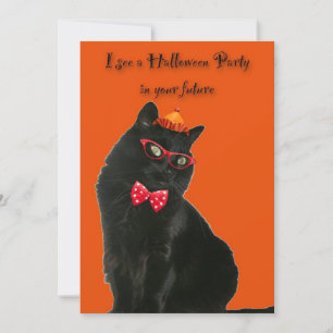 Einladung von Black Cat Halloween-Party