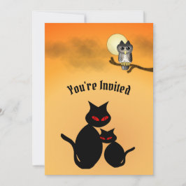 Einladung von Black Cat Halloween-Party