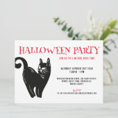 Einladung von Black Cat Halloween-Party (Stehend Vorderseite)