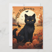 Einladung von Black Cat Halloween-Party (Vorderseite)