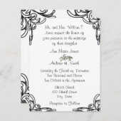 Einladung von Black Corners Wirbel auf Weiß (Vorne/Hinten)