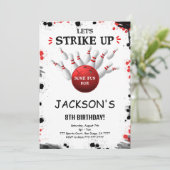 Einladung von Black Editable Bowling (Stehend Vorderseite)