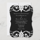 Einladung von Black Floral Wirbel Bracket Wedding (Vorderseite)