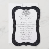 Einladung von Black Glitzer Infinity Heart Wedding (Vorderseite)