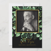 Einladung von Black Gold-Blätter zur Foto-Rückgabe (Vorderseite)