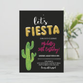 Einladung von Black & Gold Fiesta (Stehend Vorderseite)