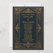 Einladung von Black & Gold Leaf Royal (Vorderseite)