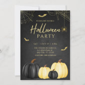 Einladung von Black Pumpkin Adult Halloween-Party (Vorderseite)
