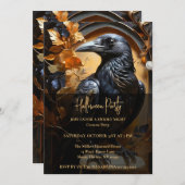 Einladung von Black Raven Halloween-Party (Vorne/Hinten)