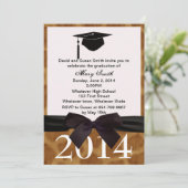 Einladung von Black Ribbon und Giraffe Abschluss (Stehend Vorderseite)