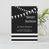 Einladung von Black & White 16 . Geburtstag (Stehend Vorderseite)