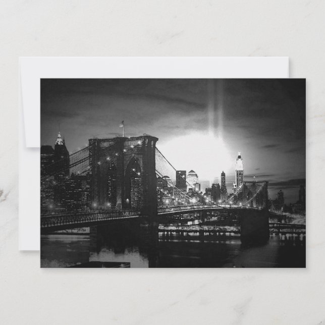 Einladung von Black & White New York Skyline (Vorderseite)