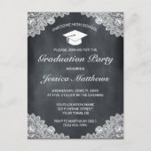 Einladung von Blackboard & White Lace Abschluss Postkarte (Vorderseite)