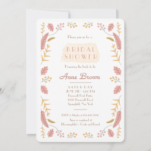 Einladung von Blätter und Berries (Vorderseite)