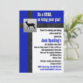 Einladung von Blau, Schwarz und Weiß (Stehend Vorderseite)