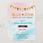 Einladung von blauem oder rosa Geschlecht (Vorne/Hinten)