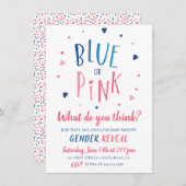 Einladung von blauem oder rosa Geschlecht (Vorne/Hinten)