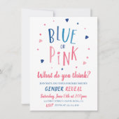 Einladung von blauem oder rosa Geschlecht (Vorderseite)