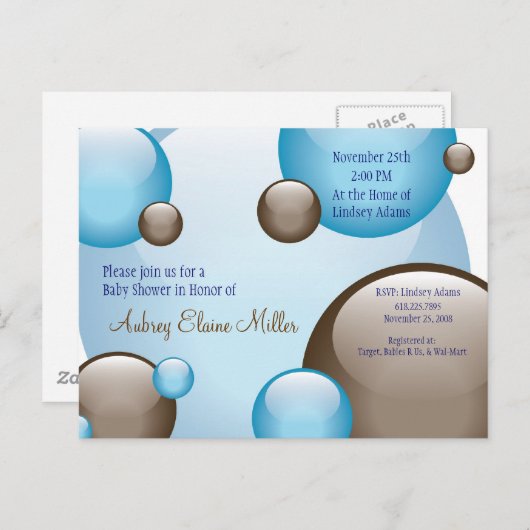 Einladung von Blauer und Braun-Blase-Clustern (Vorne/Hinten)