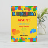 Einladung von Block Birthday (Stehend Vorderseite)