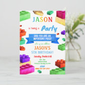 Einladung von Block Birthday (Stehend Vorderseite)