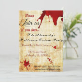 Einladung von Bloody Vampire Halloween-Party (Stehend Vorderseite)