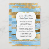 Einladung von Blue and Gold Glam Hochzeit (Vorne/Hinten)